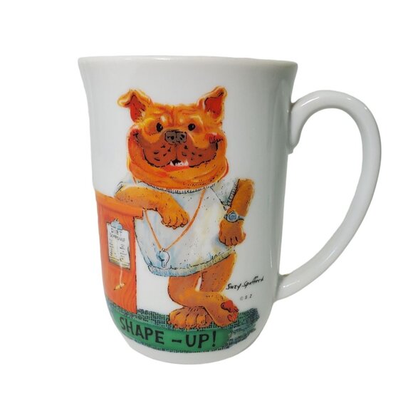 Vintage Suzy's Zoo 1976 Shape-Up 8 oz Porcelain Coffee Tea Mug Cup - Picture 5 of 7